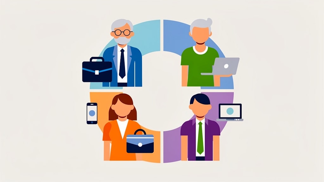 Visual representation of multigenerational workforce dynamics